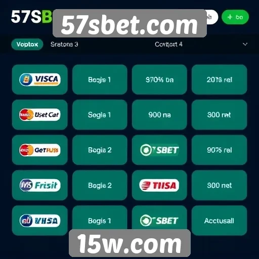Métodos de pagamento aceitos no 57sbet.com